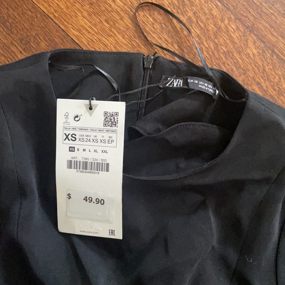 Black Long Sleeve Zara Dress NWT - Picture 3 of 3